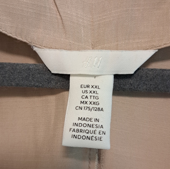 H&M Satin Kaftan Dress Beige V-Neck Midi Drapey Slouchy Oversized Boho Sz XXL - Picture 10 of 11